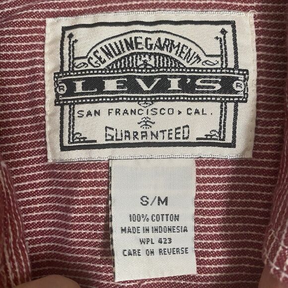 Vintage Levi’s Women’s Shirt S/M Patchwork Button Up Long Sleeve Western Grunge - Picture 4 of 7